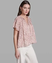 Bcbg Women's Short-Sleeve V-Neck Top