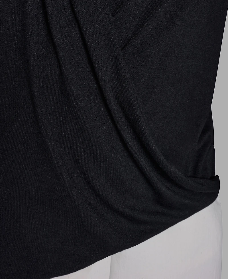 Bcbg Women's Asymmetrical Faux Wrap V-Neck Top