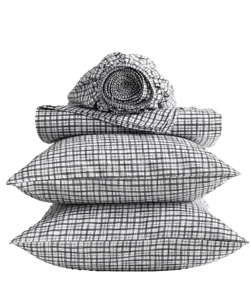 Kenneth Cole New York Sketchy Check Microfiber 4-Pc. Sheet Set