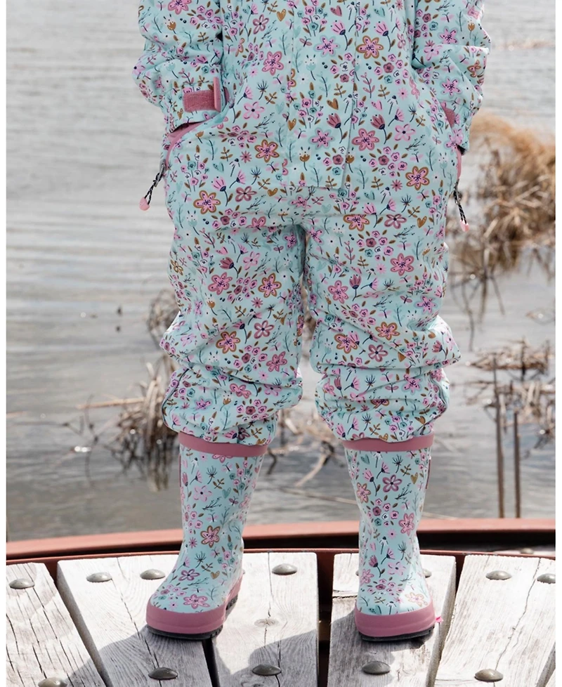 Deux par Deux Little Girls Rain Boots in Rubber Mini Flower Print