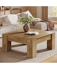 Tribesigns Square Coffee Table, 39-Inch Farmhouse Wooden Table with Sturdy Legs
