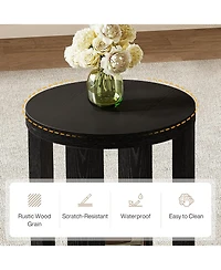 Tribesigns 2-Tier End Table for Living Room & Bedroom, Small SideTable with Storage Shelf (2, Black)