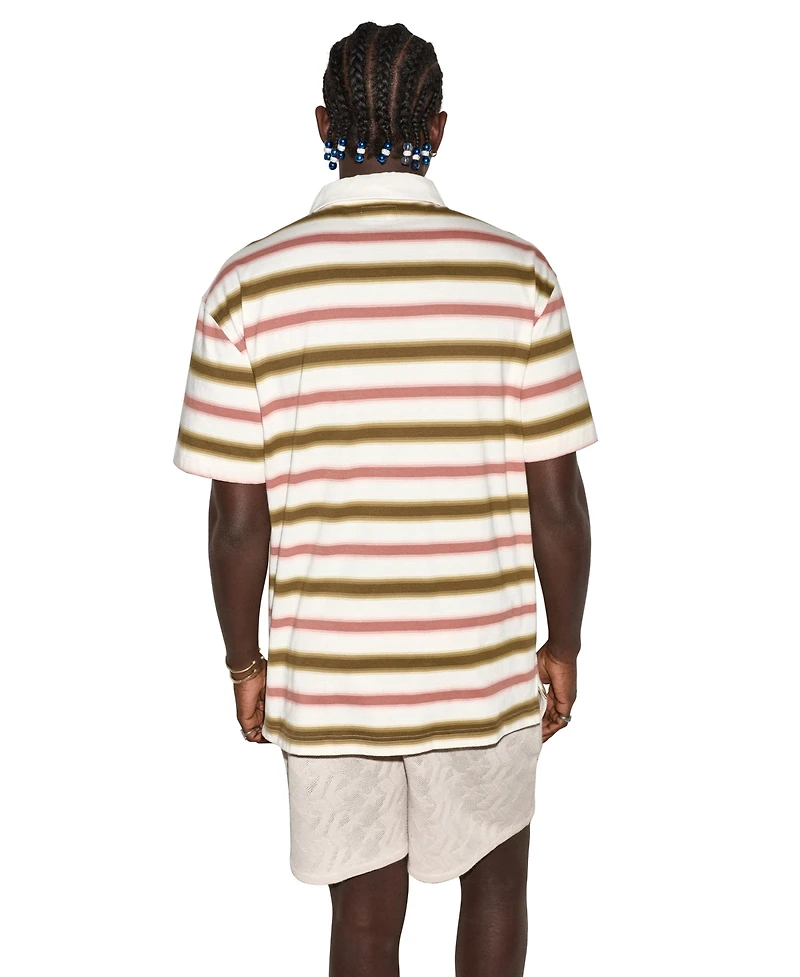 Converse Men's Script Striped Short-Sleeve Polo Shirt