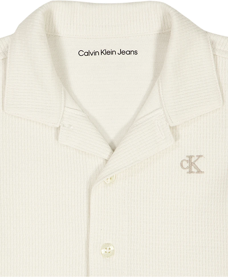 Calvin Klein Toddler and Little Boys' 2T-7 Novelty Knit Shirt Shorts, 2-Piece Set