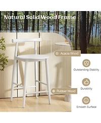 Slickblue Counter Height Bar Chair Set with Acacia Wood Frame and Supporting Legs