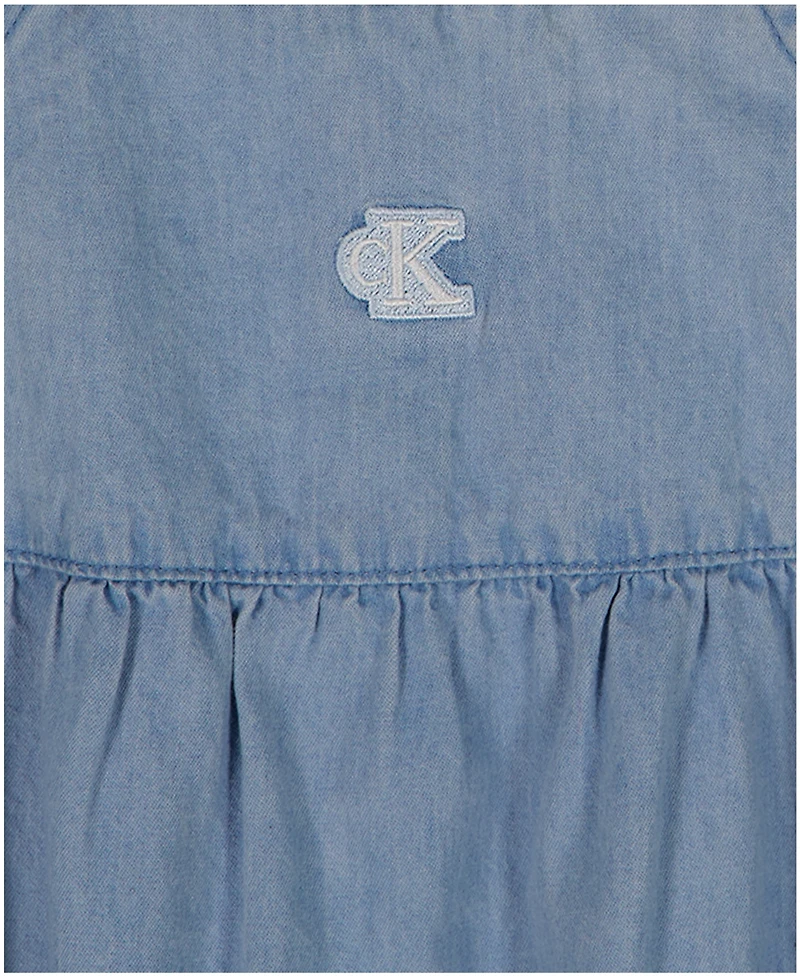 Calvin Klein Baby Girls' Embroidered Eyelet Sleeveless Romper