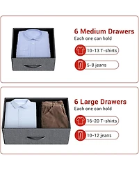 gaomon 12 Drawer Dresser with Fabric Bins,Fabric Storage Tower,Closet Organizers and Storage for Bedroom,Hallway&Entryway,Wood Top Chest of Drawers