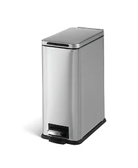 Home Zone Living 3 Gallon Slim Stainless Steel Trash Can with Soft Close Lid and Removable Liner
