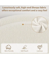 gaomon Queen Size Bed Frame with Storage Drawers, Upholstered Boucle Platform, Round Headboard, Heavy-Duty, Noise-Free, No Box Spring