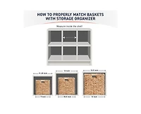 Ornavo Home Water Hyacinth Storage Cube Bin Baskets, Set of 6