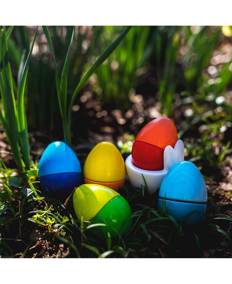 Musical Eggs - 5 Wooden Toy Eggs with Acoustic Sounds