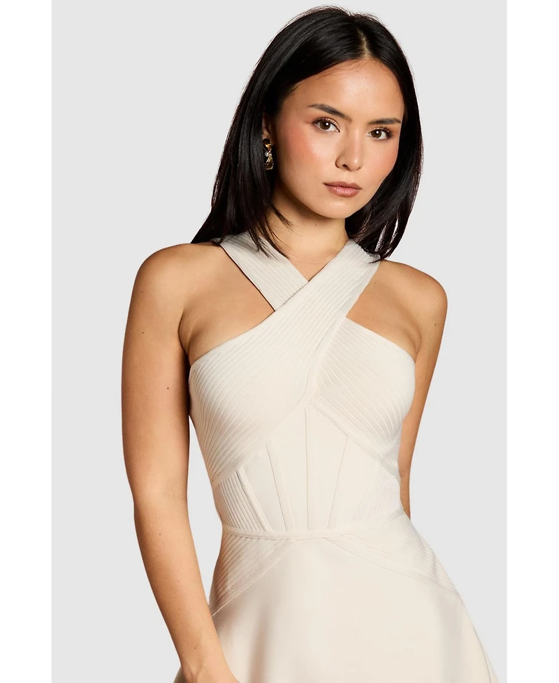 Coast Women's Petite Bandage Cross Neck Midi Dress