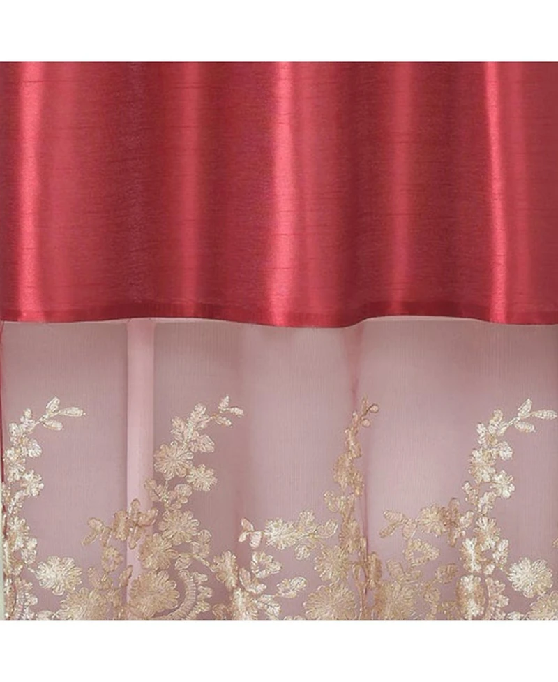 Rt Designers Collection Polyester Bethany Embroidered 3 Piece Kitchen Curtains Tier & Swag Set 60" x 36"