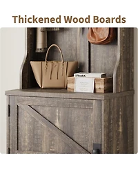 gaomon Farmhouse 3-in-1 Hall Tree with Shoe Storage Bench & Hooks for Entryway.
