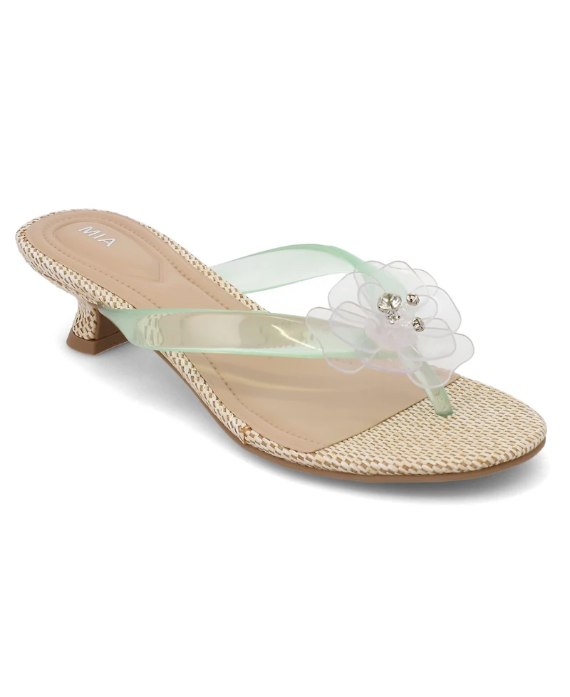 Mia Women's Magnoleia Flower Slip-On Dress Sandals