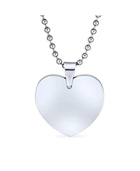 Bling Jewelry Blank Heart Shape Medical Identification Medical Id Pendant Necklace Stainless Steel