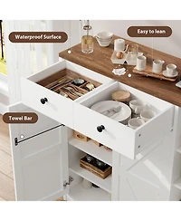 gaomon Shoe Storage Cabinet with Doors and Drawers 42 Inch Tall 3 Adjustable Shelves