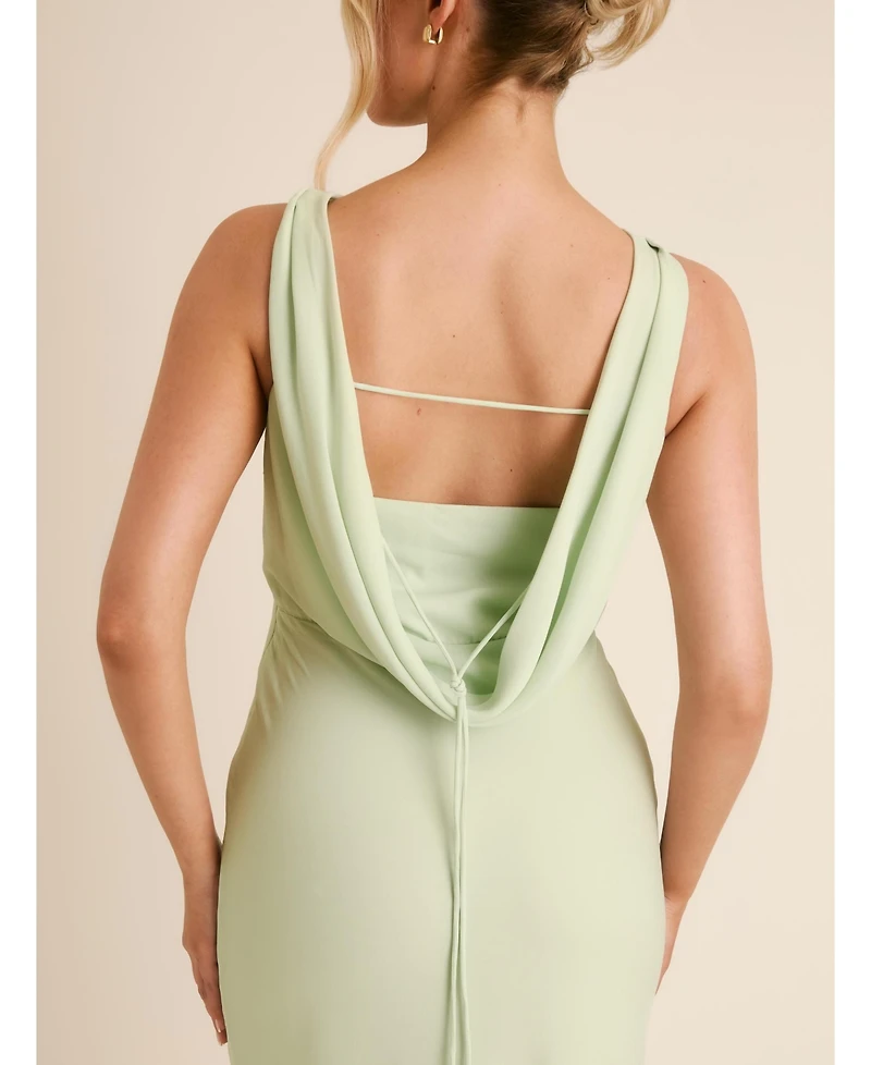 Six Stories Women's Plunge Cowl Chiffon Bridesmaid Dress