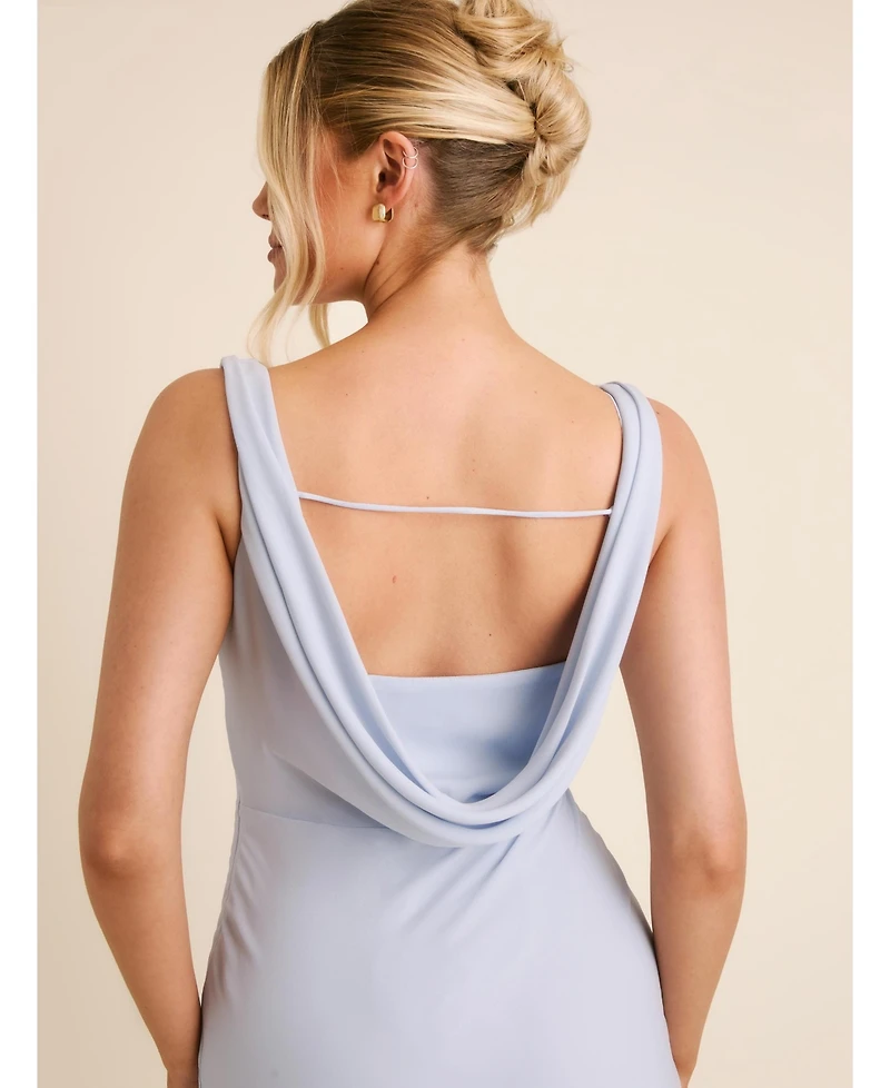 Six Stories Women's Plunge Cowl Chiffon Bridesmaid Dress