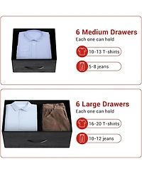 gaomon 12 Drawer Dresser with Fabric Bins,Fabric Storage Tower,Closet Organizers and Storage for Bedroom,Hallway&Entryway.