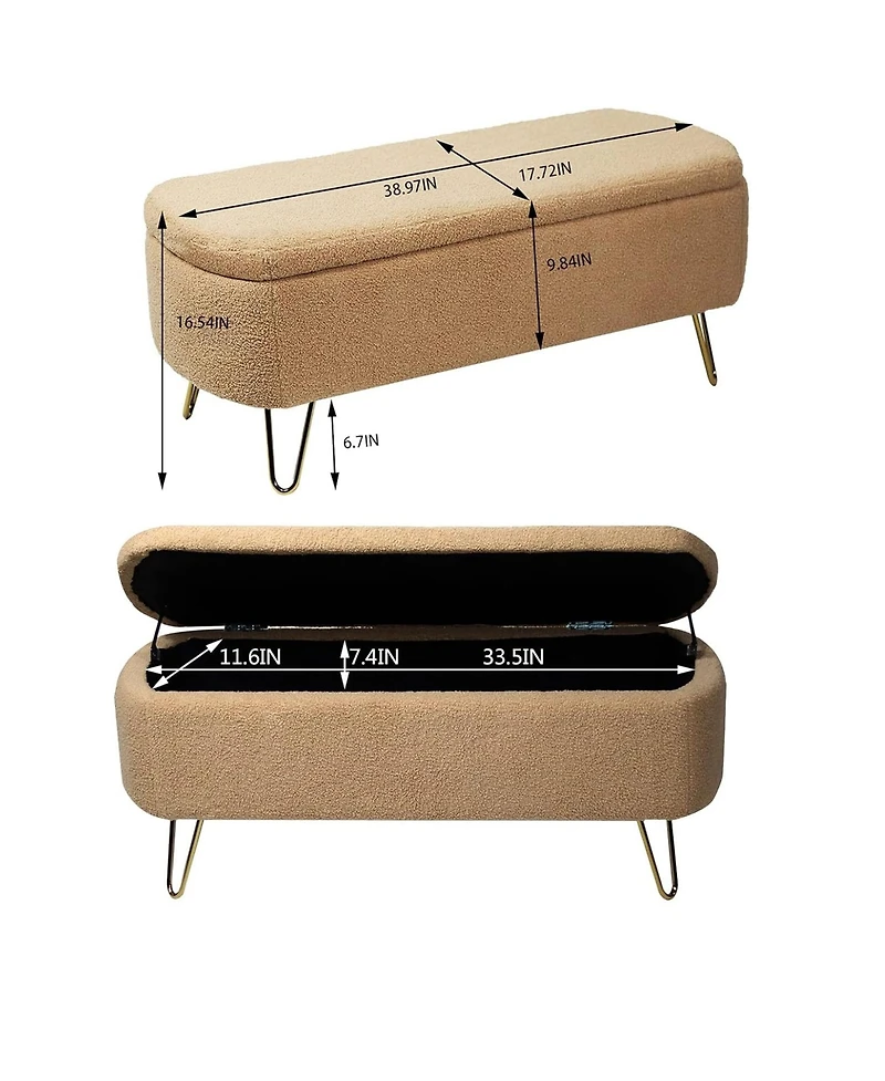 Rainsken Modern Storage Ottoman Bench