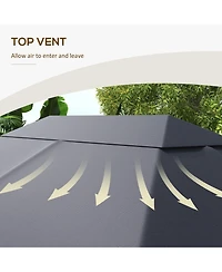 Outsunny 10' x 13' Gazebo Canopy Replacement Roof for 84C-116, Light