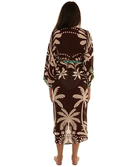 Trina Turk Women's V-Neck Kimono Maxi Duster Cover Up