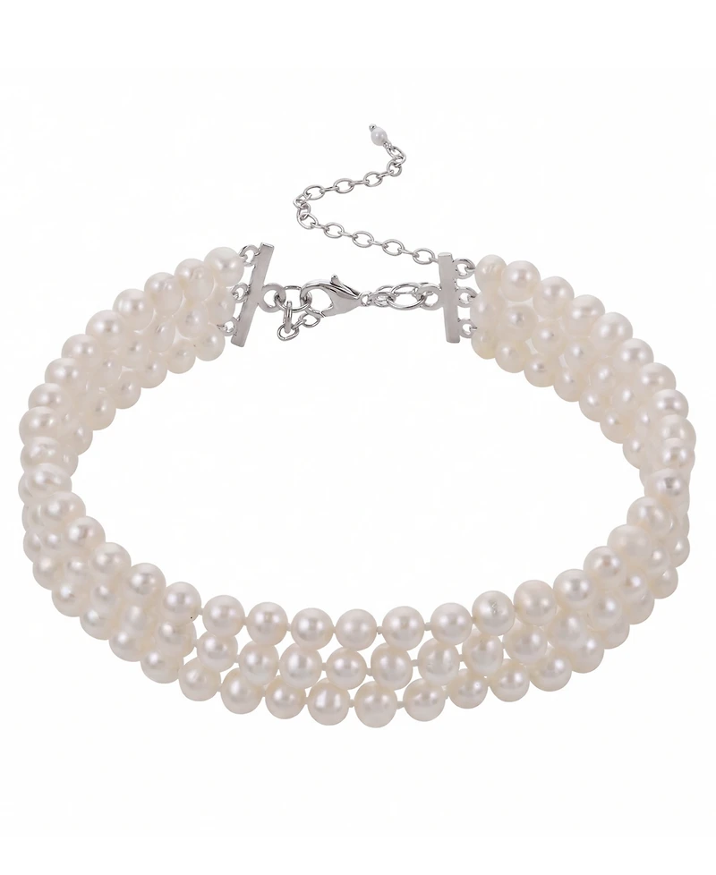 Macy's Cultured Freshwater Pearl (6-7mm) Choker Necklace in Sterling Silver