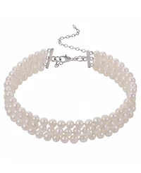 Macy's Cultured Freshwater Pearl (6-7mm) Choker Necklace in Sterling Silver
