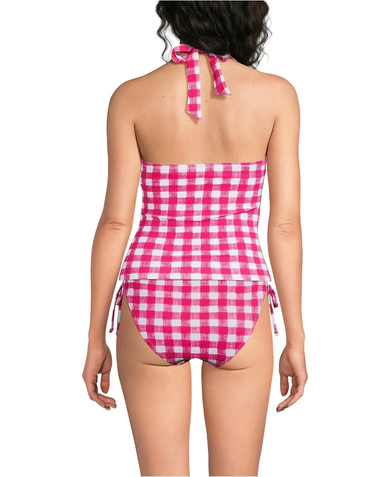 Lands' End Women's Pique Knot Twist Halter Tankini Top