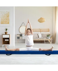 Hongge 9 Ft Folding Gymnastics Balance Beam with Anti-slip Base and Pine Wood Frame