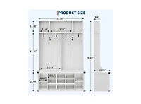 gaomon Hall Tree with Bench and Shoe Storage, Tall Farmhouse Entryway Coat Rack with Adjustable Shelf