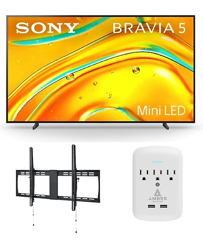 Sony K98XR50 98" Led 4K Google Tv with a Walts Tv Xxl-tilt-mount Tilt Mount, and Amber Protection Surge Protector (2025)