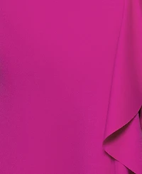 Xscape Petite Cross-Neck Ruffle Gown