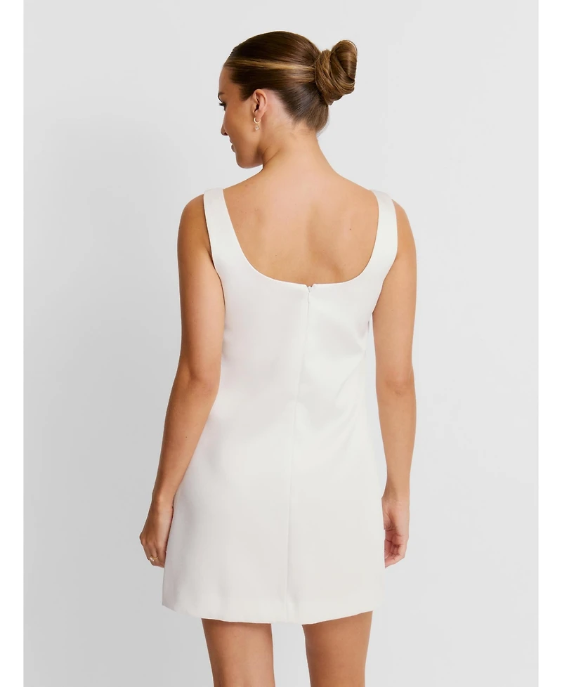 Six Stories Women's Scoop Neck Bow Detail Mini Dress