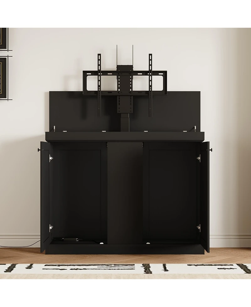 50" Automatic Lifting Tv Stand with Remote Control and Safety Limiter