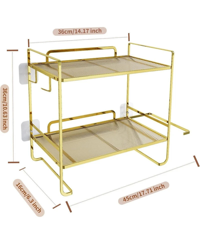 Homfan Over The Toilet Storage, 2-Tier Bathroom Organizers and Storage, Over Toilet Bathroom Organizer, No Drilling Storage Shelf