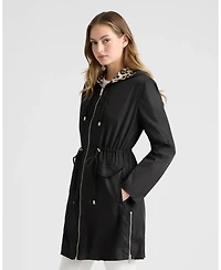 Ellen Tracy Women's Reversible Coat with Adjustable Waist