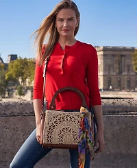 Patricia Nash Estelle Straw Medium Tote Bag