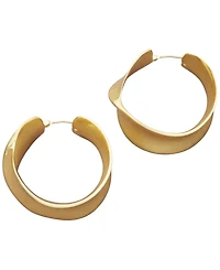 Donna Karan Gold-Tone Twisted Wide Hoop Earrings
