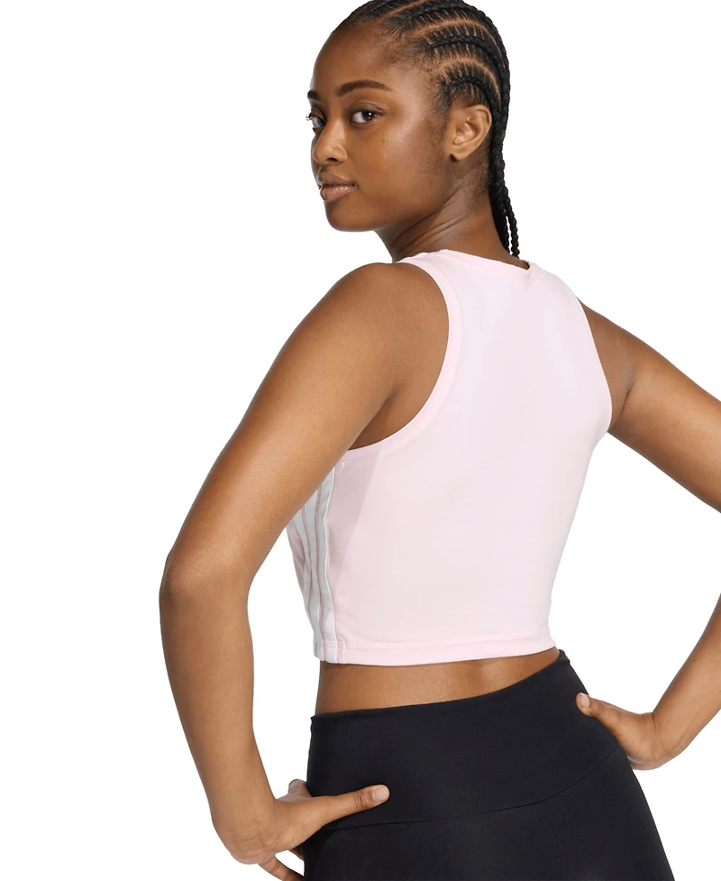 adidas Women's 3-Stripes Padded Crewneck Tank Top