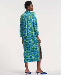 Isaac Mizrahi Women's Long-Sleeve Collared Maxi Dress