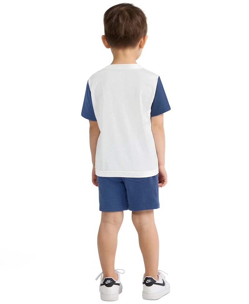 Levi's Boys' 2T-7 Smiley Check T-Shirt and Shorts, 2-Piece Set