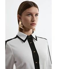 Karen Millen Women's Belted Midi Shirt Dress