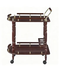 Yigii 2-Tier Mobile Bar Cart with Wine Rack