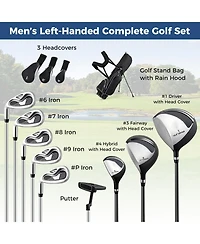 Mecale Men s Left-Handed Complete Golf Club Set with Stand Bag, Lightweight & Portable