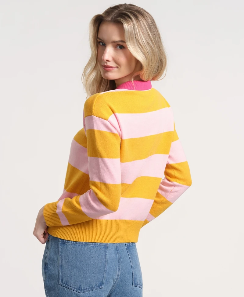 Isaac Mizrahi Women's Long-Sleeve Collared Knitted Sweater