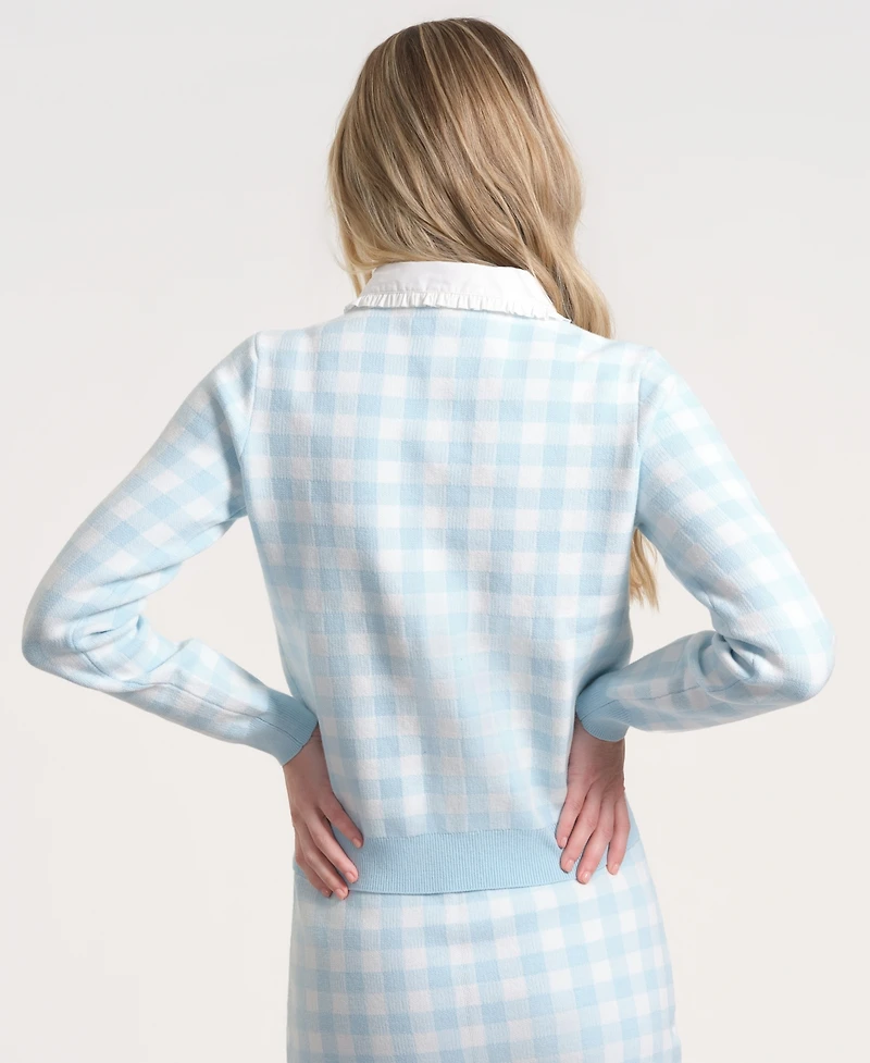 Isaac Mizrahi Women's Long-Sleeve Gingham Cardigan