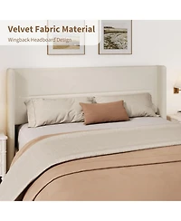gaomon Soft Upholstered Platform Bed Frame with Wingback Headboard – Sturdy Wooden Slats, Noise-Free, No Box Spring Needed