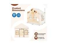 Hongge 3-4 Kids Large Play Tent House with 2 Opening Doors and Star Lights-Beige